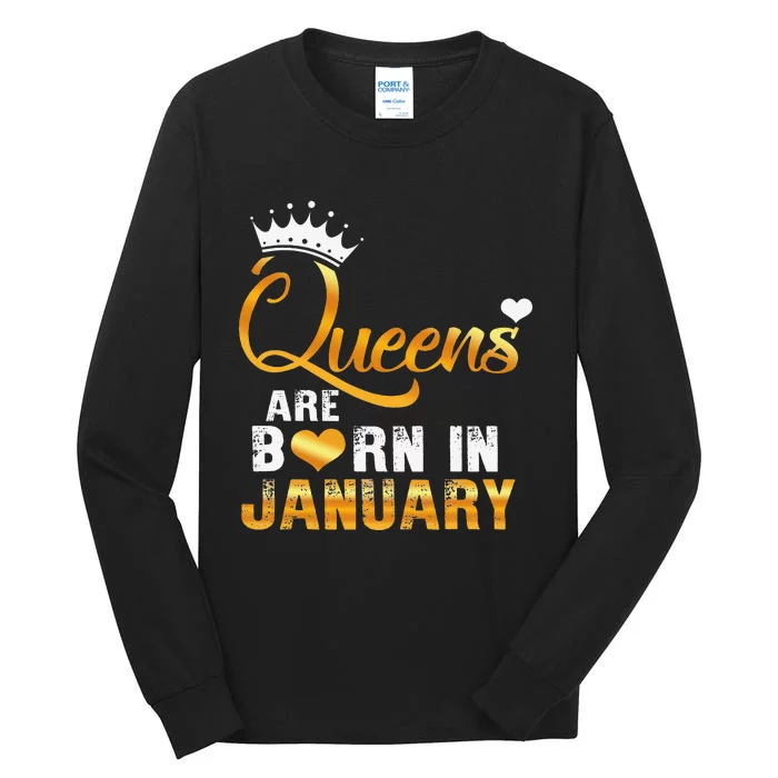 Queens are born in January Wo's Birthday Tall Long Sleeve T-Shirt