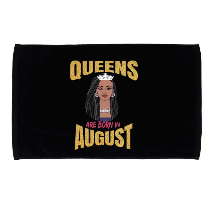 Queens Are Born August Black Leo Virgo Birthday Gift Microfiber Hand Towel