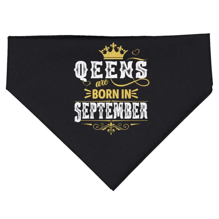 Queens Are Born In September Gift USA-Made Doggie Bandana