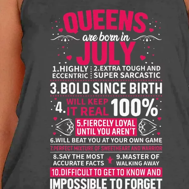 Queens Are Born in July Women's Knotted Racerback Tank