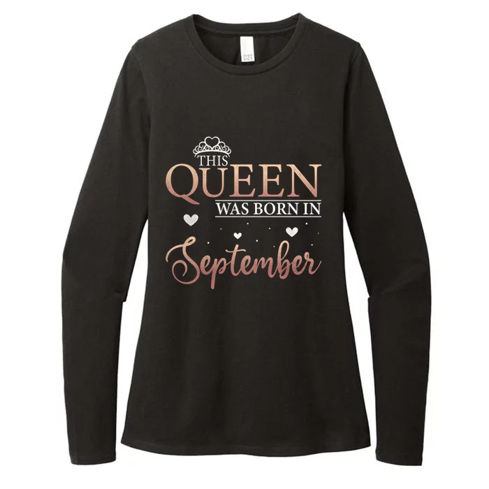 Queens Are Born In September September Bday Meaningful Gift Womens CVC Long Sleeve Shirt