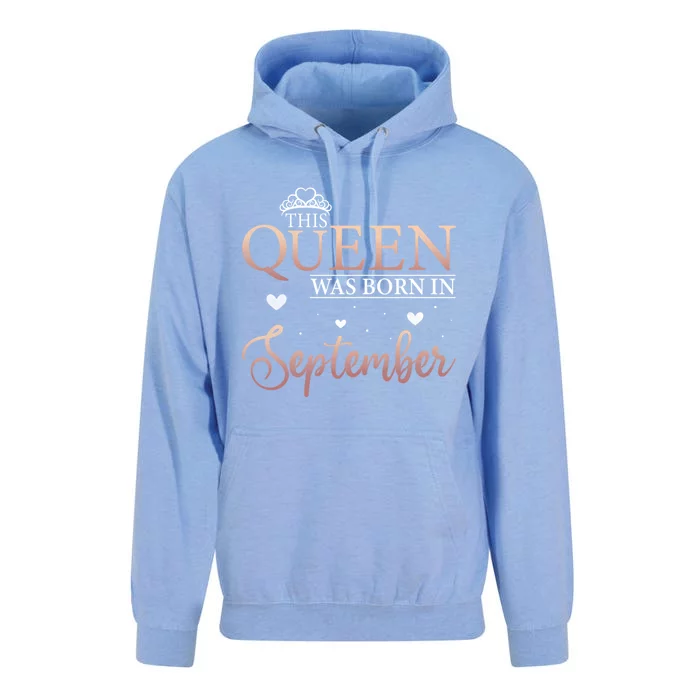 Queens Are Born In September September Bday Meaningful Gift Unisex Surf Hoodie