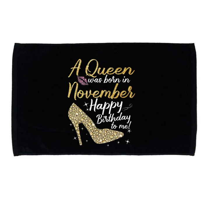 Queens Are Born In November Funny Birthday Microfiber Hand Towel