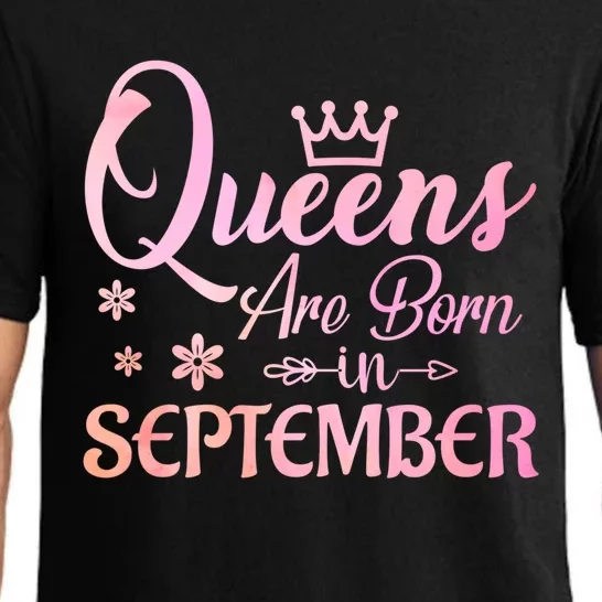 Queens Are Born In September Funny Gift September Birthday Gift Pajama Set