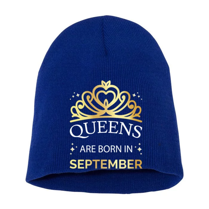 Queens Are Born In September Virgo Libra Birthday Gift Short Acrylic Beanie