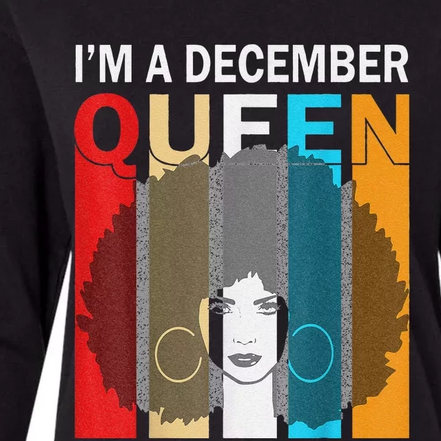 Queens Are Born In December I'm A December Queen Womens Cotton Relaxed Long Sleeve T-Shirt