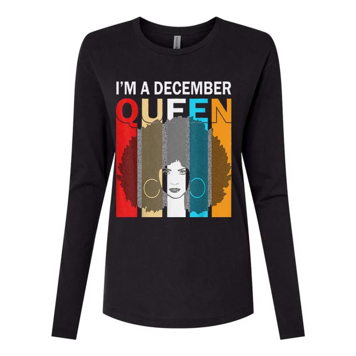 Queens Are Born In December I'm A December Queen Womens Cotton Relaxed Long Sleeve T-Shirt