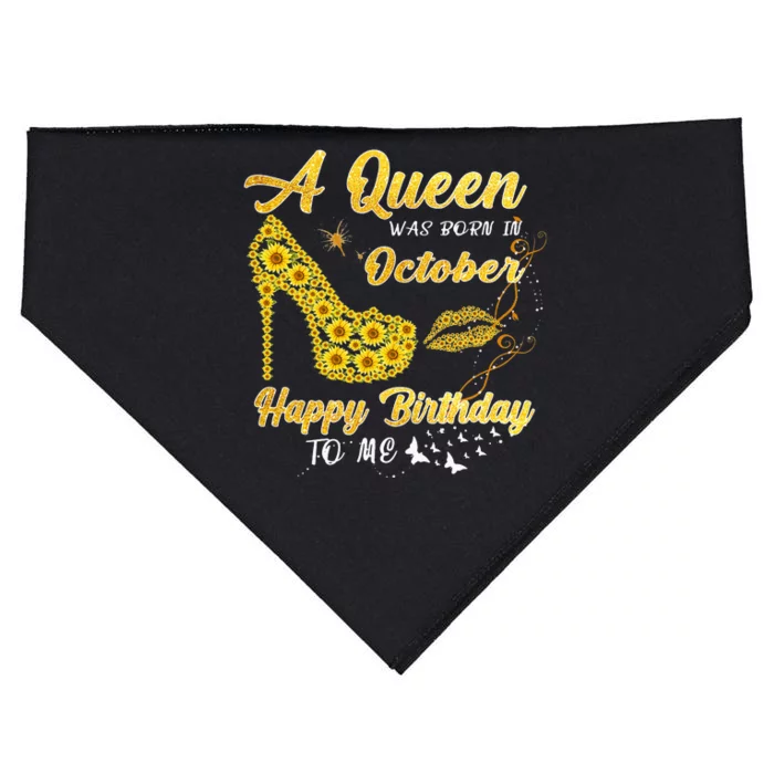 Queens Are Born In October October Birthday S For Women USA-Made Doggie Bandana