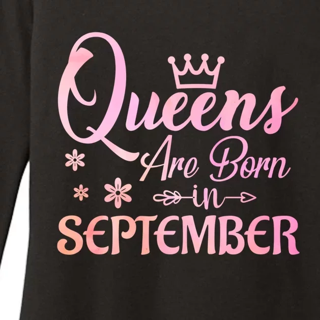 Queens Are Born In September Gift September Birthday Great Gift Womens CVC Long Sleeve Shirt