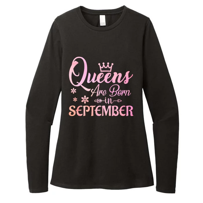 Queens Are Born In September Gift September Birthday Great Gift Womens CVC Long Sleeve Shirt