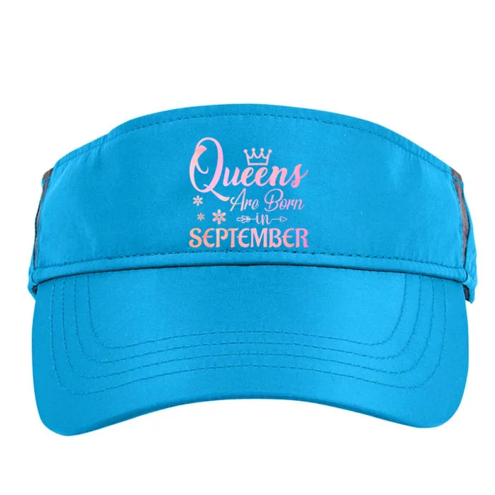 Queens Are Born In September Gift September Birthday Great Gift Adult Drive Performance Visor