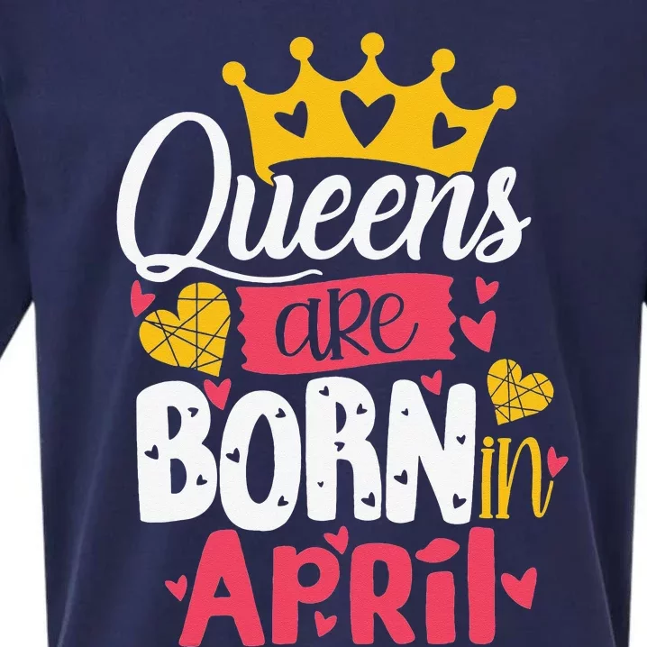 Queen Are Born In April Wo Funny April Birthday Sueded Cloud Jersey T-Shirt