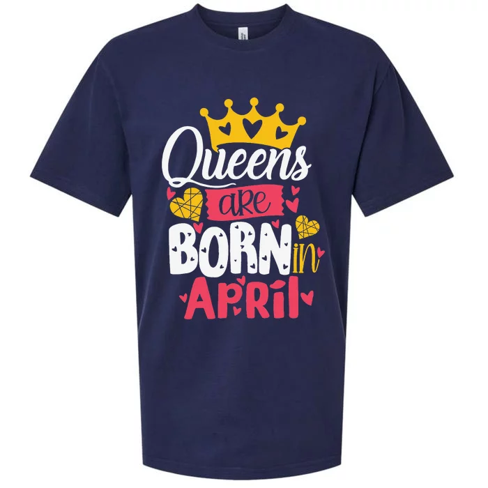 Queen Are Born In April Wo Funny April Birthday Sueded Cloud Jersey T-Shirt