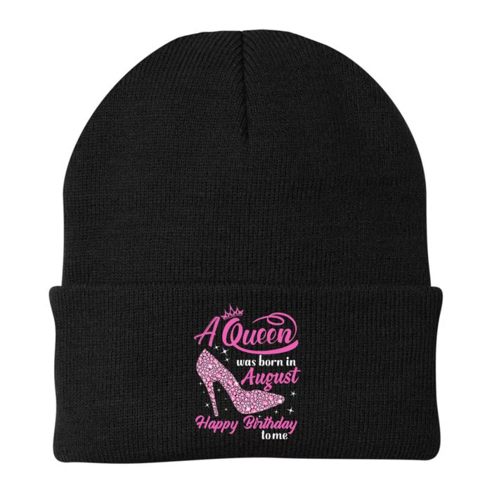 Queens Are Born In August Funny August Birthday Gift Knit Cap Winter Beanie