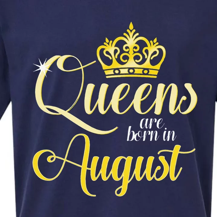 Queens Are Born In August Woman Birthday Date Month Sueded Cloud Jersey T-Shirt