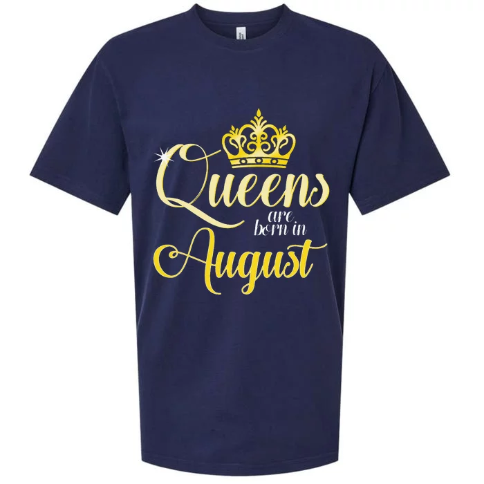 Queens Are Born In August Woman Birthday Date Month Sueded Cloud Jersey T-Shirt