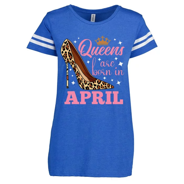 Queens are Born in April Funny April Birthday Enza Ladies Jersey Football T-Shirt