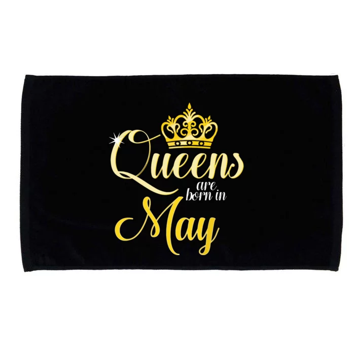 Queens Are Born In May Women Birthday Month Date Microfiber Hand Towel