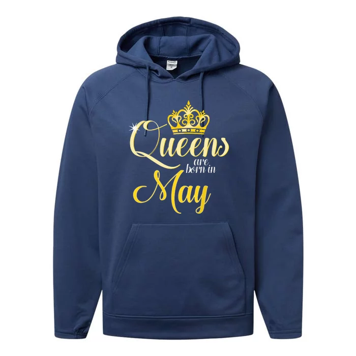 Queens Are Born In May Women Birthday Month Date Performance Fleece Hoodie