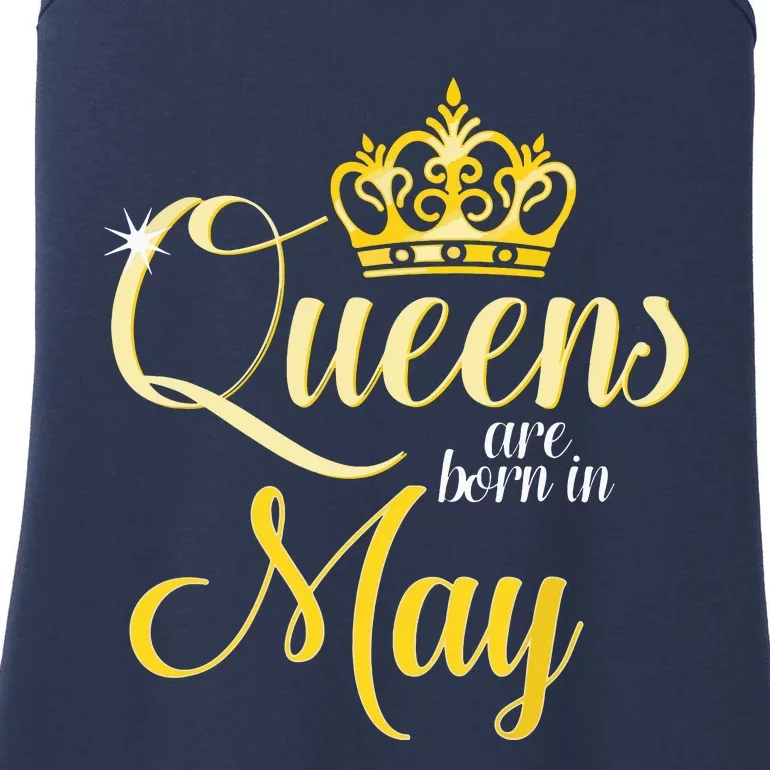 Queens Are Born In May Women Birthday Month Date Ladies Essential Tank