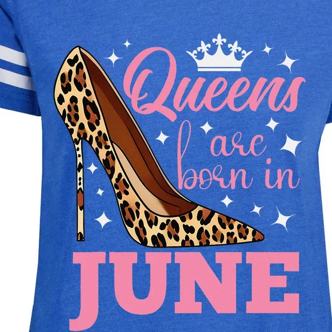 Queens are Born in June Funny June Birthday Enza Ladies Jersey Football T-Shirt