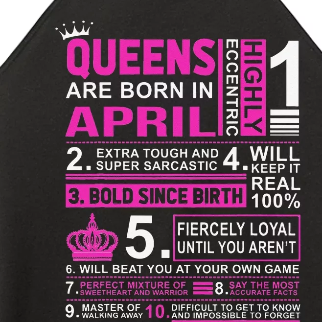 Queens Are Born In April Birthday Women’s Perfect Tri Rocker Tank