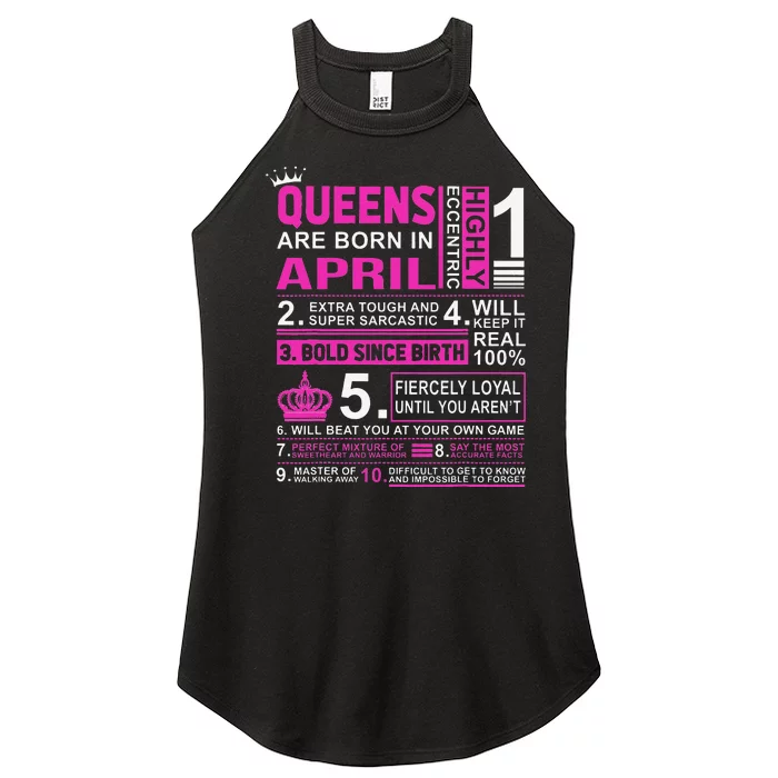 Queens Are Born In April Birthday Women’s Perfect Tri Rocker Tank