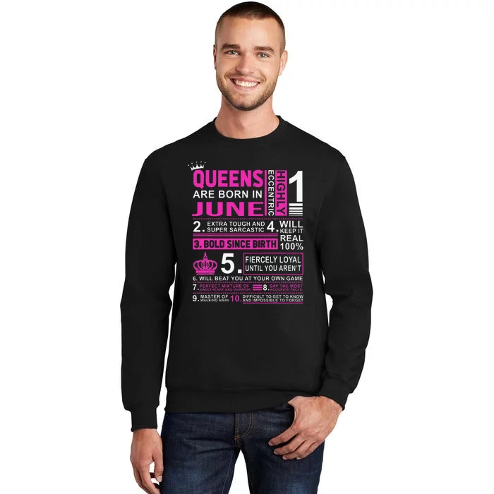 Queens Are Born In June Birthday Sweatshirt