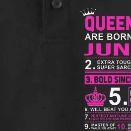 Queens Are Born In June Birthday Dry Zone Grid Performance Polo