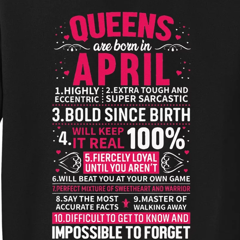 Queens Are Born in April Sweatshirt