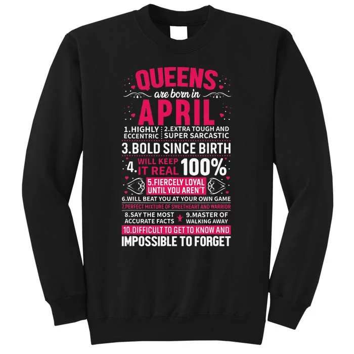 Queens Are Born in April Sweatshirt