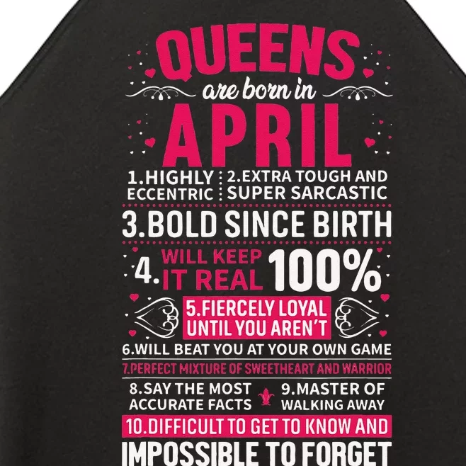 Queens Are Born in April Women’s Perfect Tri Rocker Tank