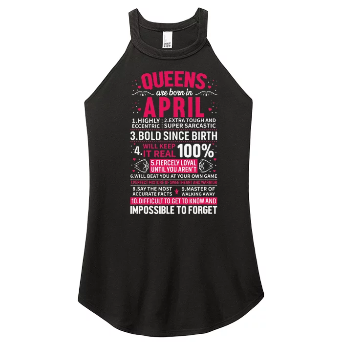 Queens Are Born in April Women’s Perfect Tri Rocker Tank