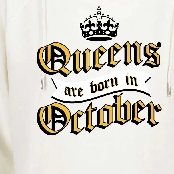 Queens Are Born In October Womens Funnel Neck Pullover Hood