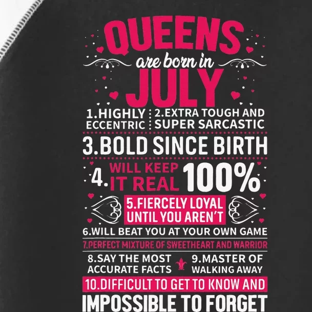 Queens Are Born in July Toddler Fine Jersey T-Shirt