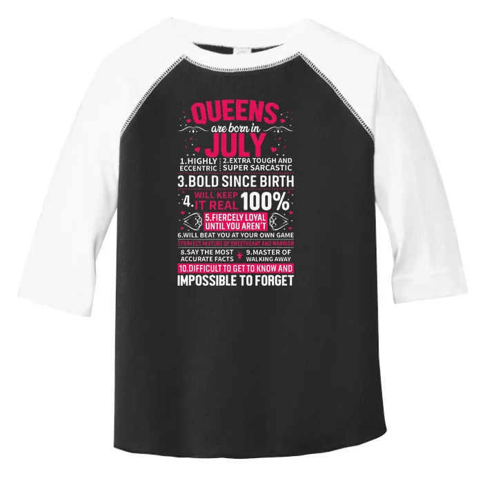 Queens Are Born in July Toddler Fine Jersey T-Shirt