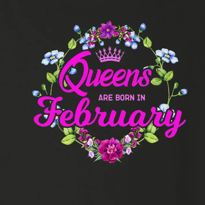 Queens are Born in February Birthday Gift for Wo Toddler Long Sleeve Shirt