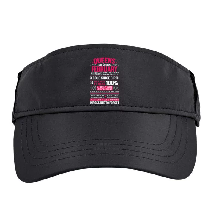 Queens Are Born in February Birthday Gifts Adult Drive Performance Visor