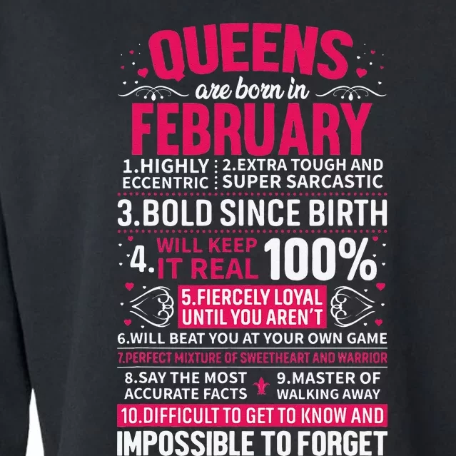 Queens Are Born in February Birthday Gifts Cropped Pullover Crew