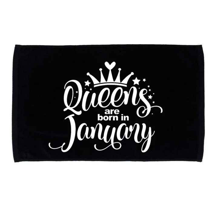 Queens Are Born In January Birthday Microfiber Hand Towel