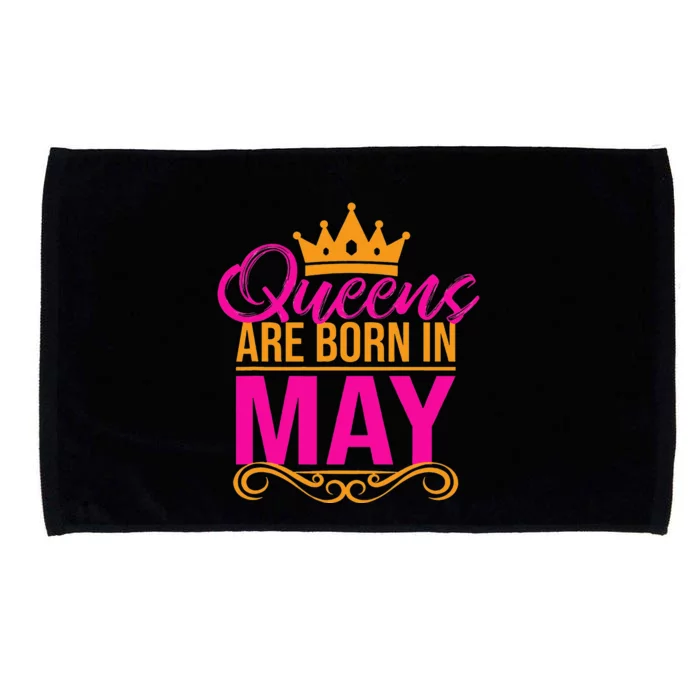 Queens Are Born in May Birthday Month Tee Microfiber Hand Towel