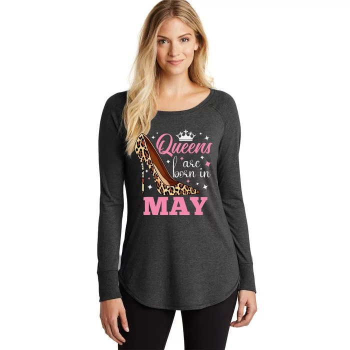 Queens are Born in May Funny May Birthday Women's Perfect Tri Tunic Long Sleeve Shirt