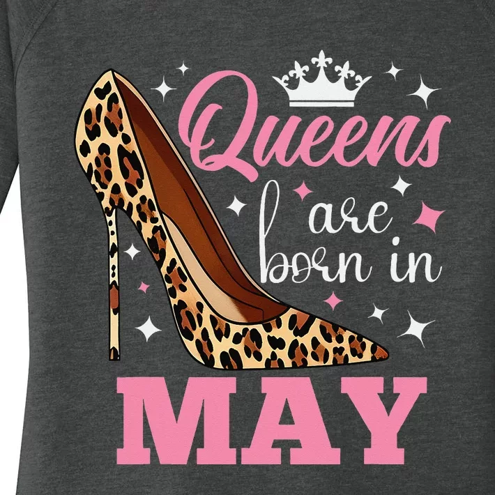 Queens are Born in May Funny May Birthday Women's Perfect Tri Tunic Long Sleeve Shirt