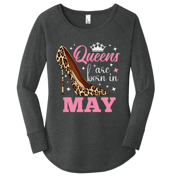 Queens are Born in May Funny May Birthday Women's Perfect Tri Tunic Long Sleeve Shirt