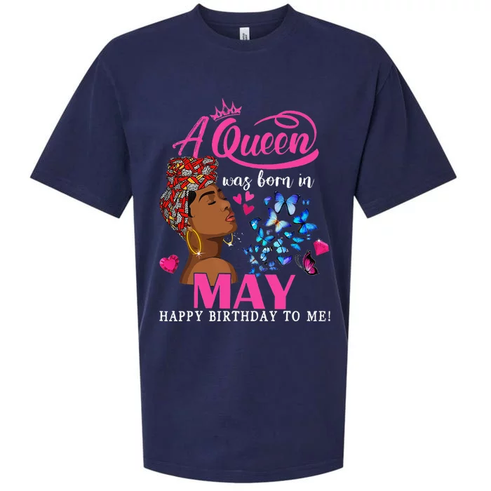 Queens Are Born In May Gift Funny May Birthday wo Sueded Cloud Jersey T-Shirt