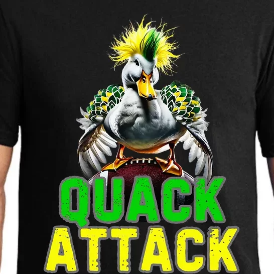 Quack Attack By Angry White Green And Yellow Duck Pajama Set