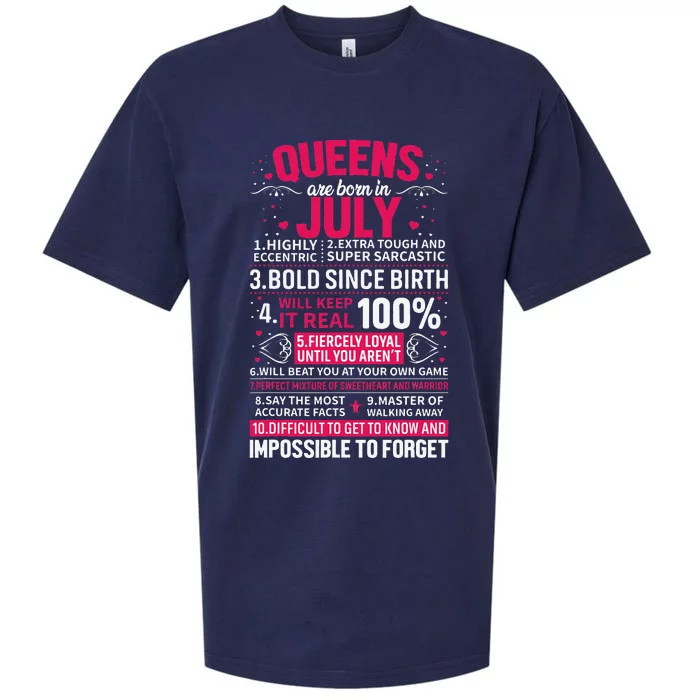 Queens Are Born In July Sueded Cloud Jersey T-Shirt