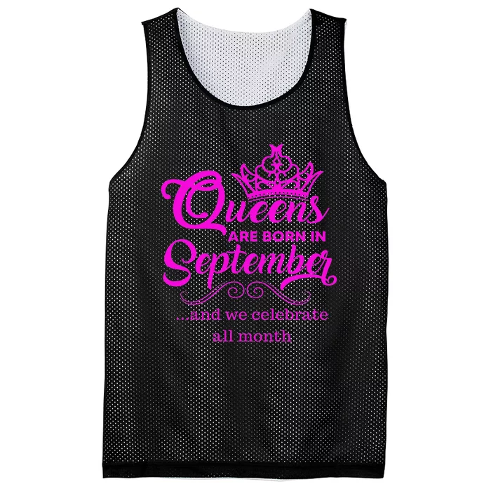 Queens Are Born in September and We Celebrate all Month Mesh Reversible Basketball Jersey Tank