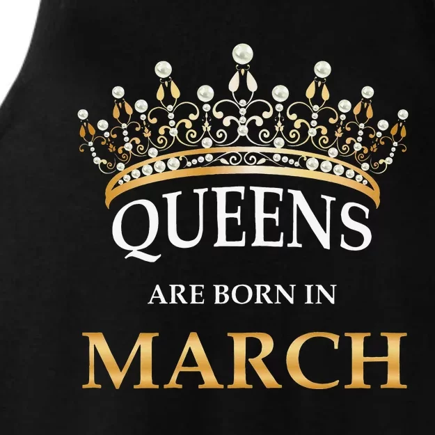 Queens Are Born In March Design Cute Birthday Gift Ladies Tri-Blend Wicking Tank