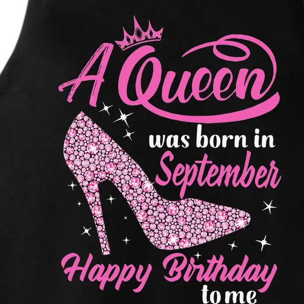 Queens Are Born In September Gift Funny September Birthday Ladies Tri-Blend Wicking Tank